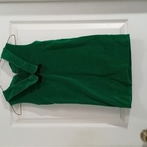 Child’s Vintage Dress Hand Crafted Green Velour Girl’s Size 6